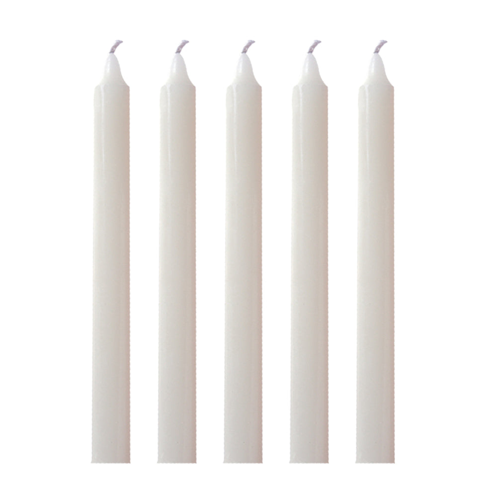 5 Pack White Wax Candles
