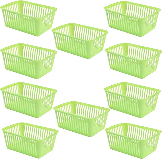Lime Green Plastic Storage Basket