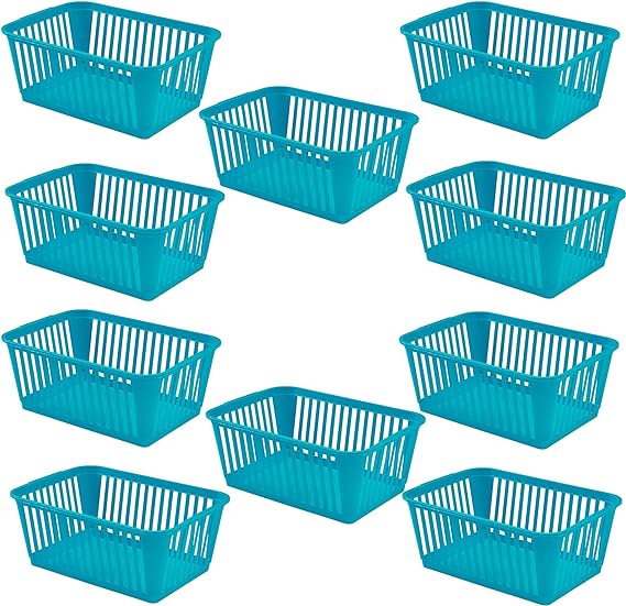 Teal Plastic Storage Basket