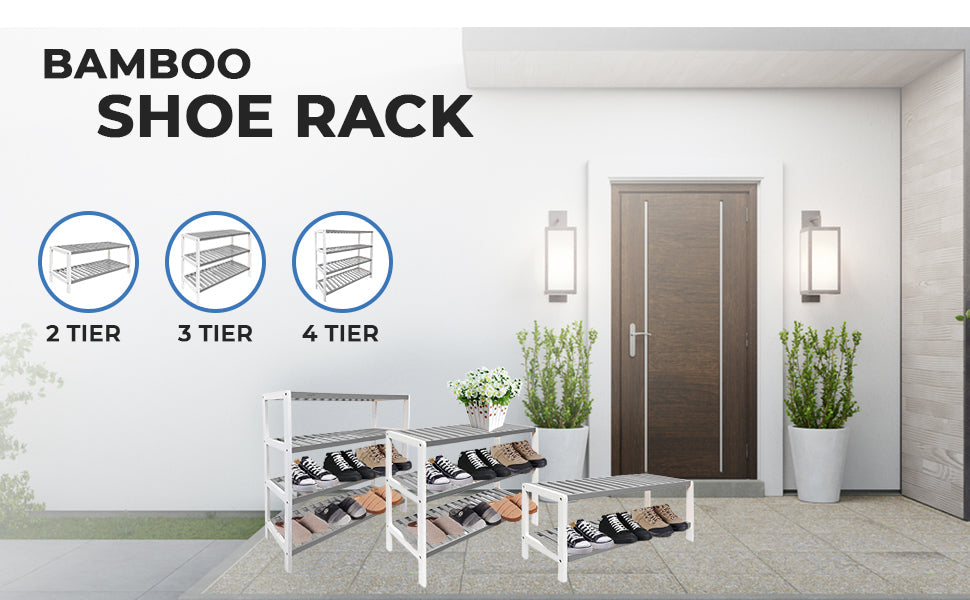 How a Grey Bamboo Shoe Rack Elevates Home Organization