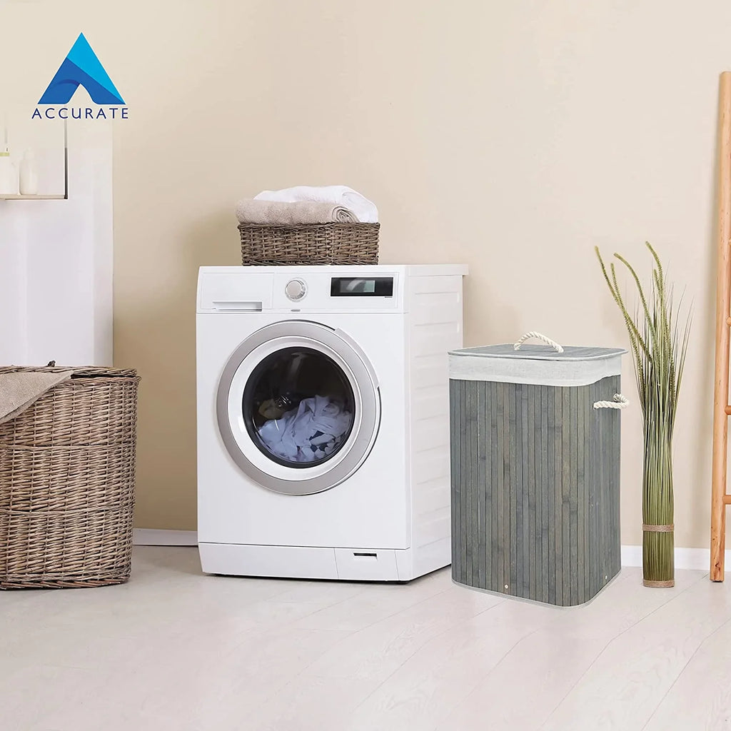 foldable bamboo laundry basket