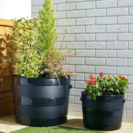 Plastic Barrel Planters