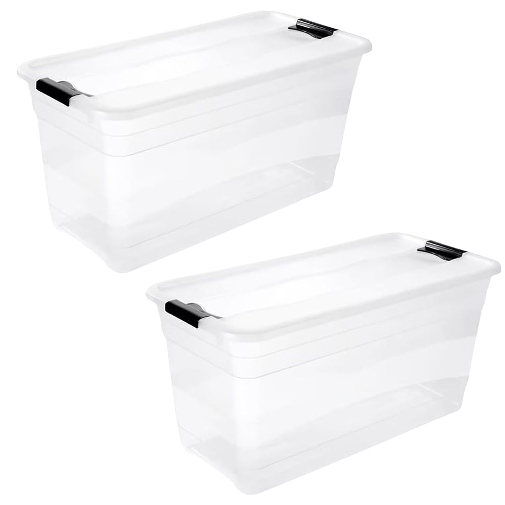 Clear 83 Litre Storage Box with Lid