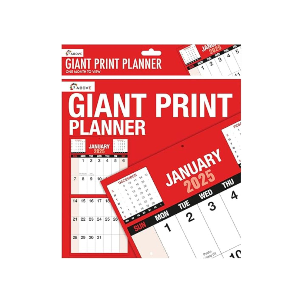 2025 Giant Print Month To View Wall Calendar