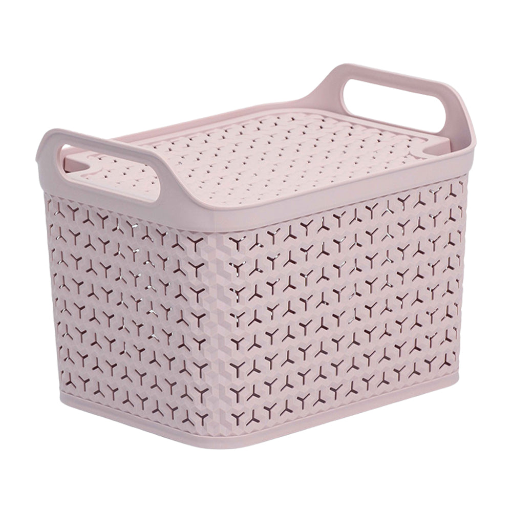 Blush Pink Plastic Storage Boxes