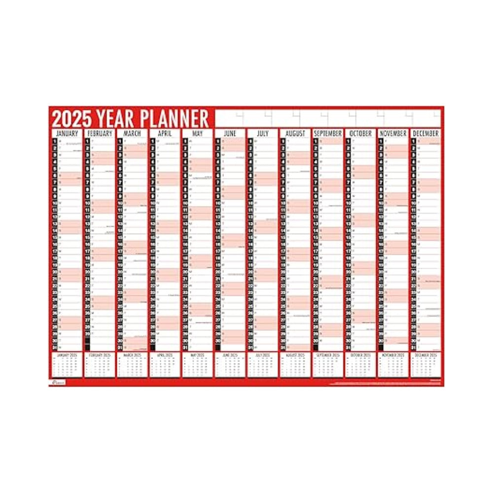 2025 A1 Large Wall Planners - Red