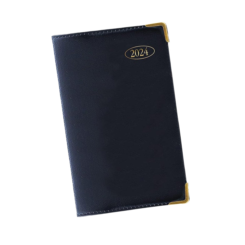 Slim Week to View, PVC Leather Effect Diary with Metal Corners