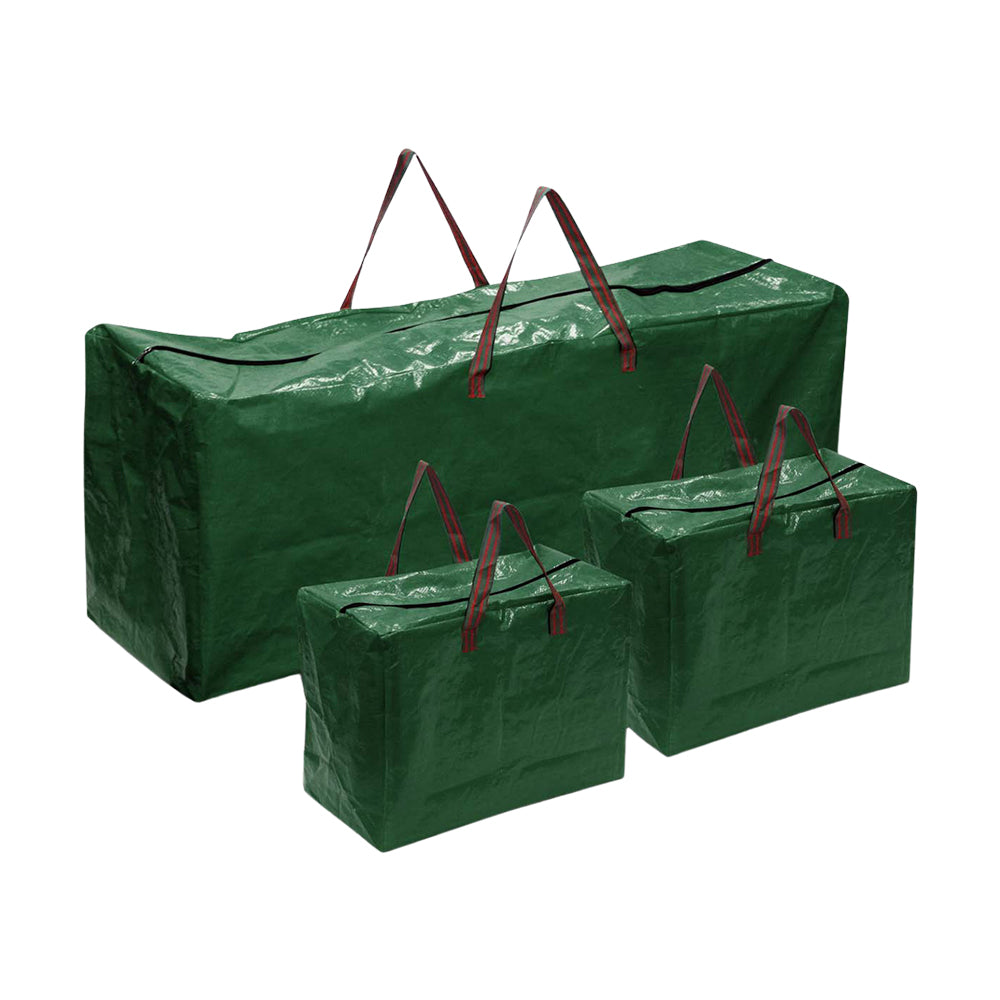Green 3pc Christmas Decoration Storage Bags