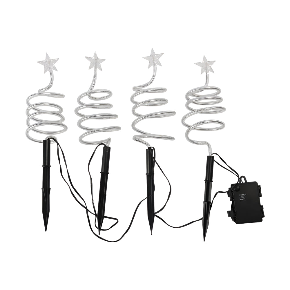 LED Christmas Tree Spiral Stake Lights – 4 Piece