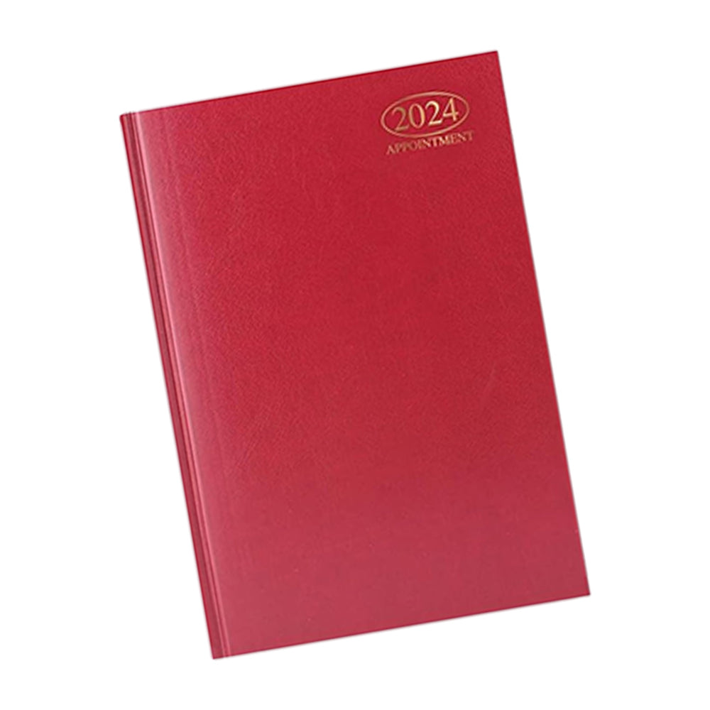 2025 A5 Day to Page Appointment Diary - Red