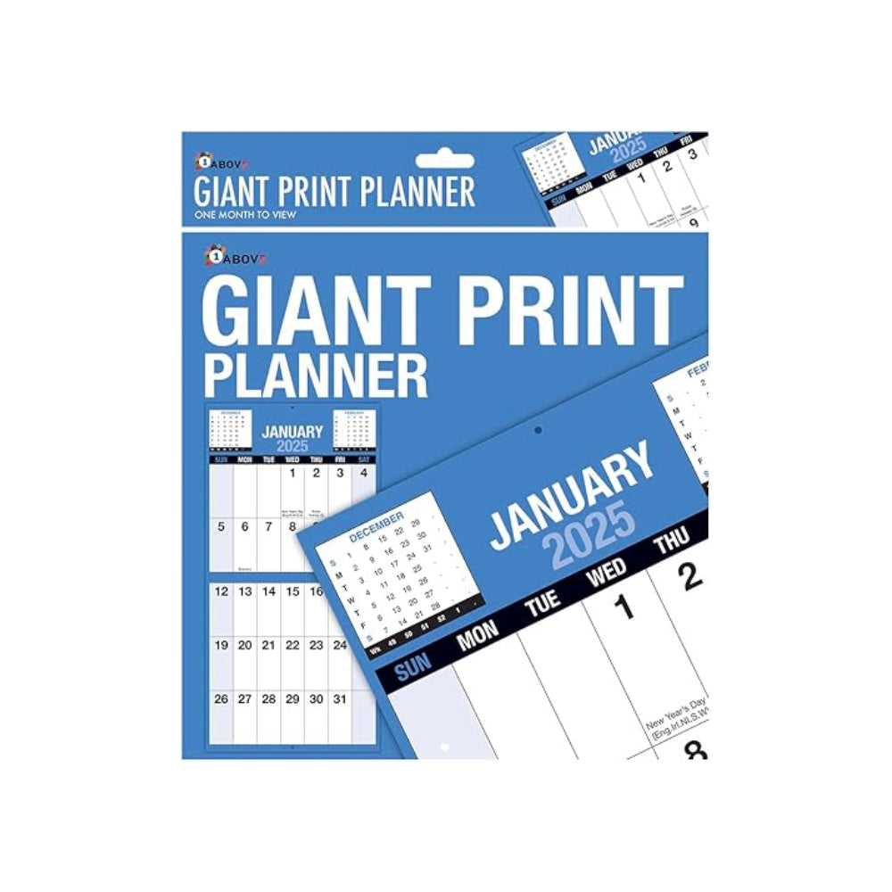 2025 Giant Print Month To View Wall Calendar