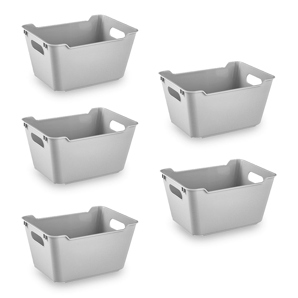 Grey Plastic Studio Storage Baskets