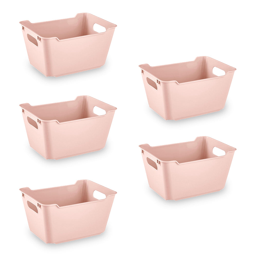 Pink Plastic Studio Storage Baskets