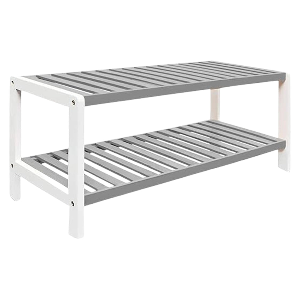 2 Tier Bamboo Shoe Rack and Plant Stand