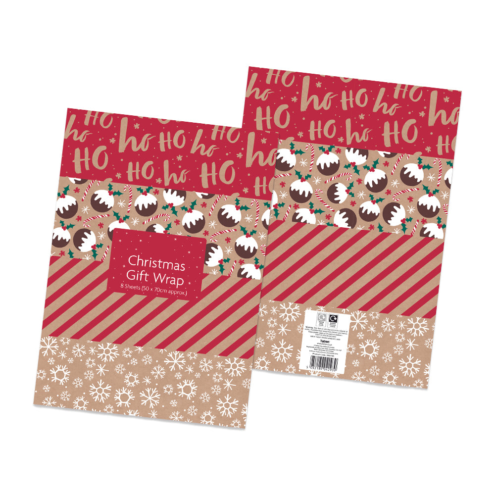 Assorted Festive Designs Christmas Wrapping Paper