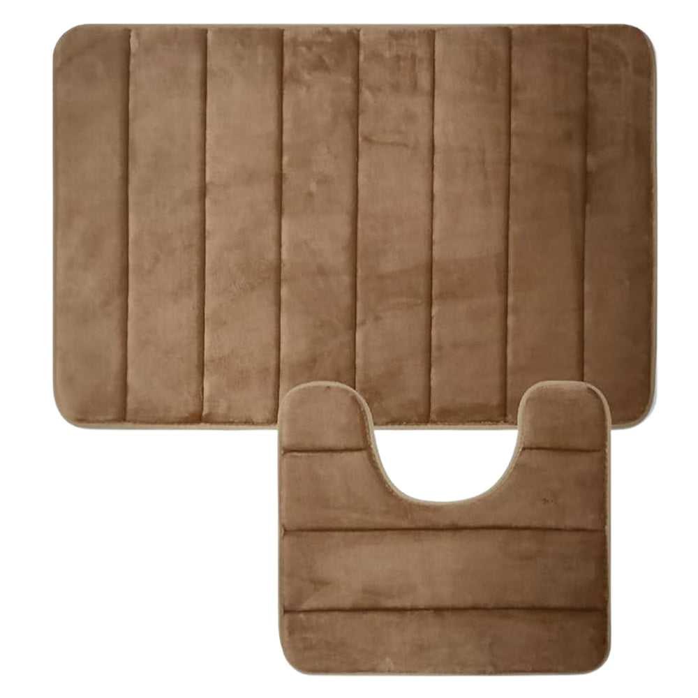 Champagne Non Slip Bath Mat Set