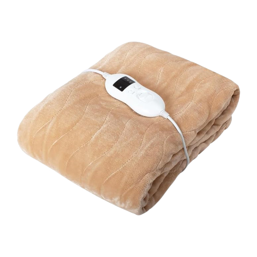 Beige Colour Heated Throw Blanket