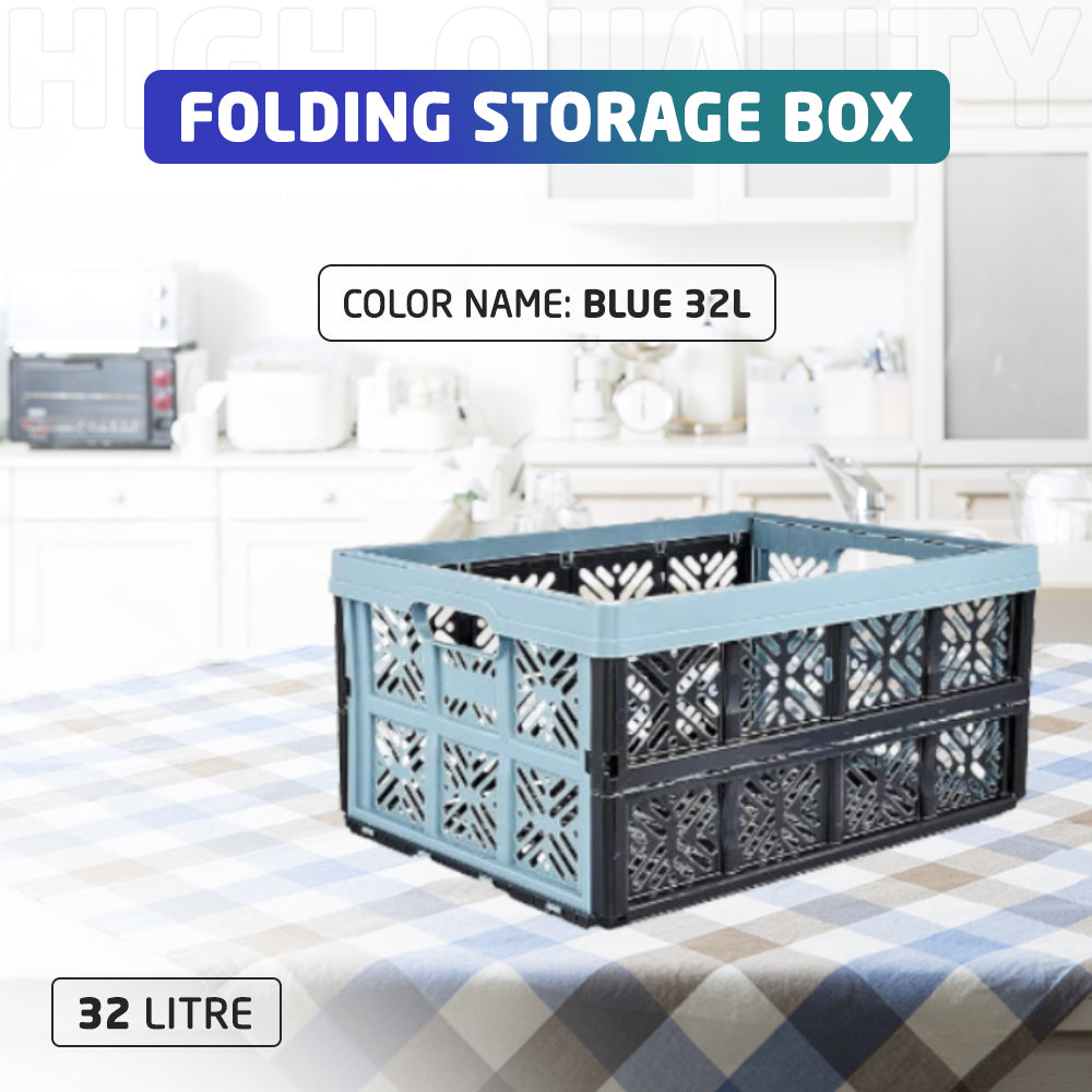 Blue 32 Litre Folding Storage Box