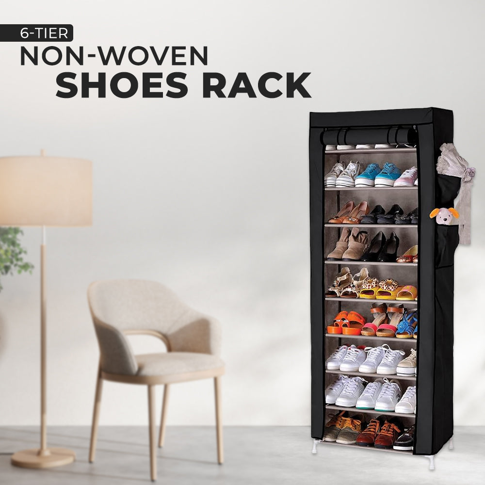 6-Tier Non - Woven Shoe Rack
