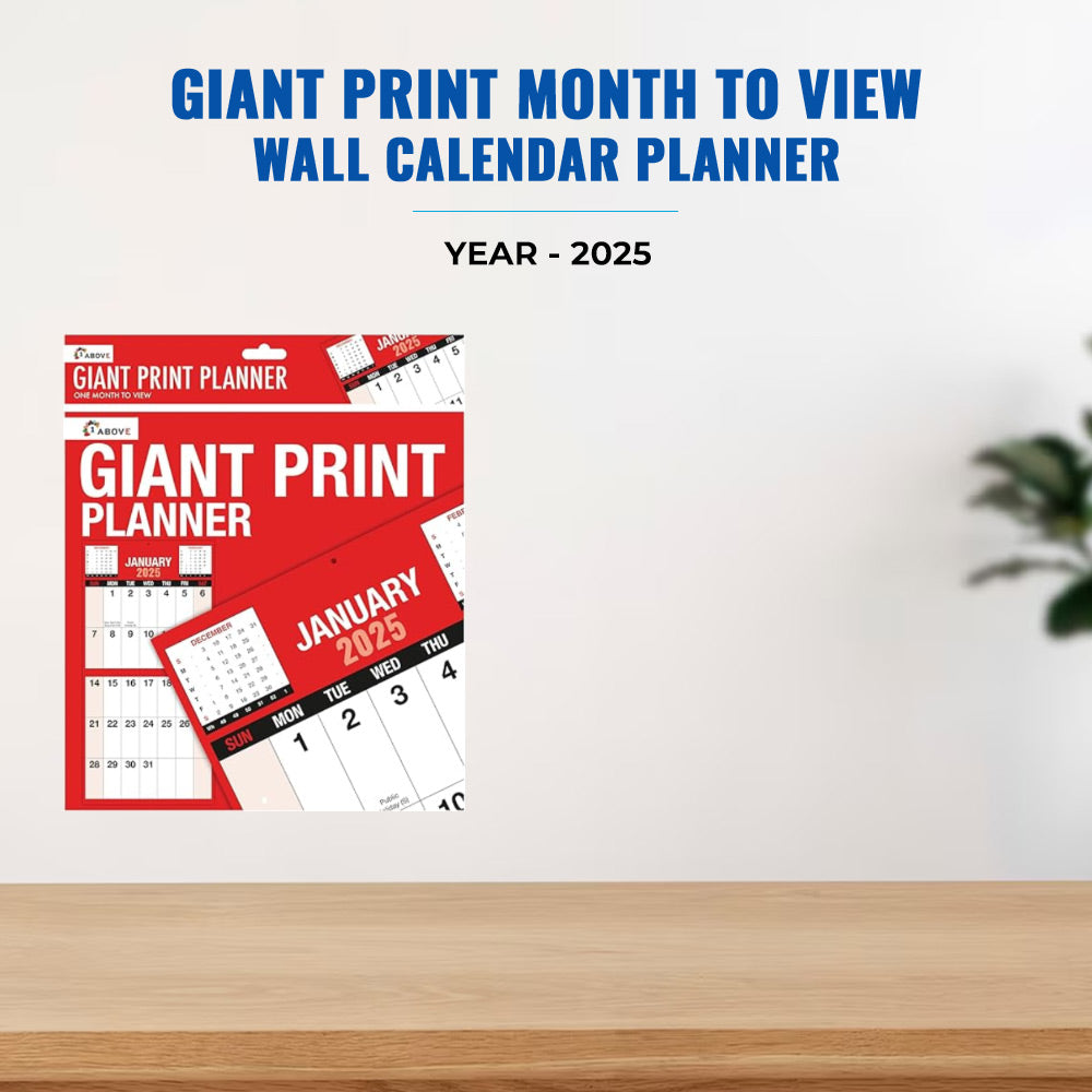 2025 Giant Print Month To View Wall Calendar
