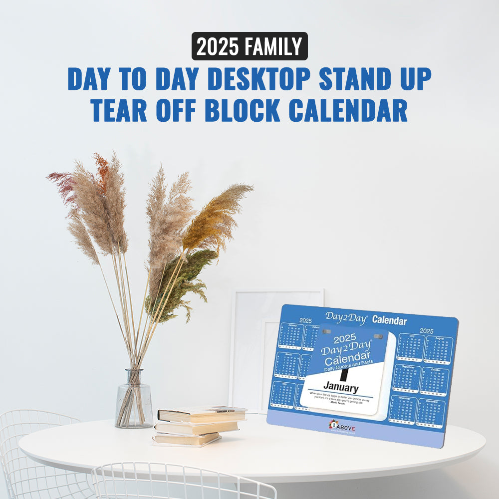 2025 Day To Day Desk Top Stand Up Tear Off Block Calendar