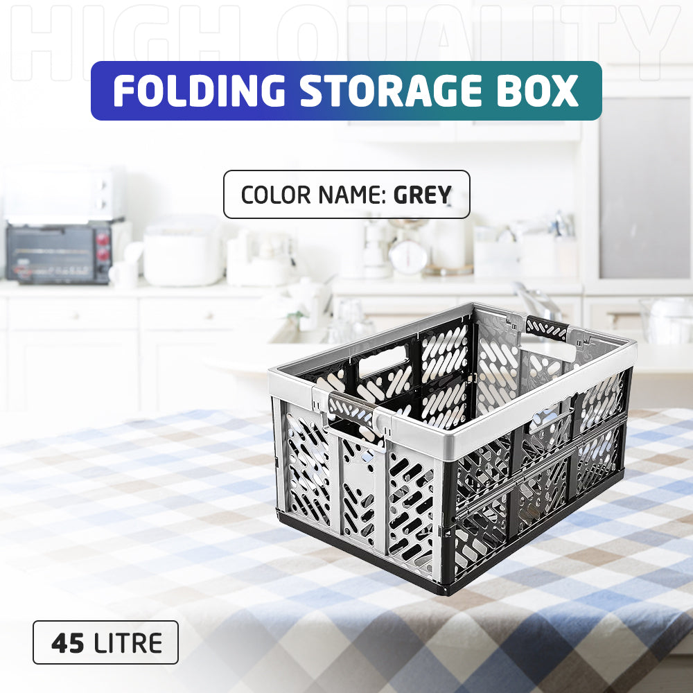 Grey 45 Litre Folding Storage Box