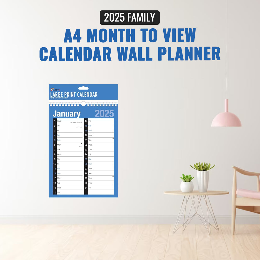2025 Blue and Black Desktop Flip Calendar