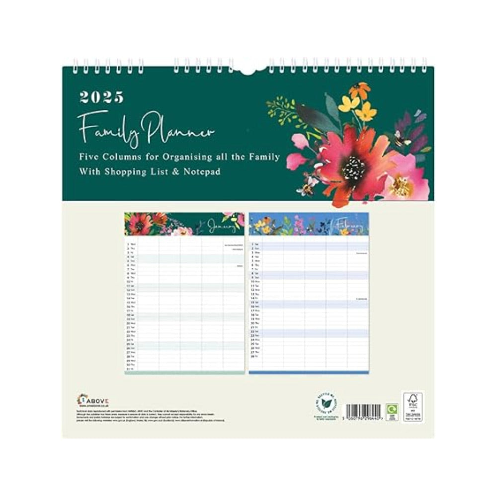 2025 Family Planner - Flower Pattern