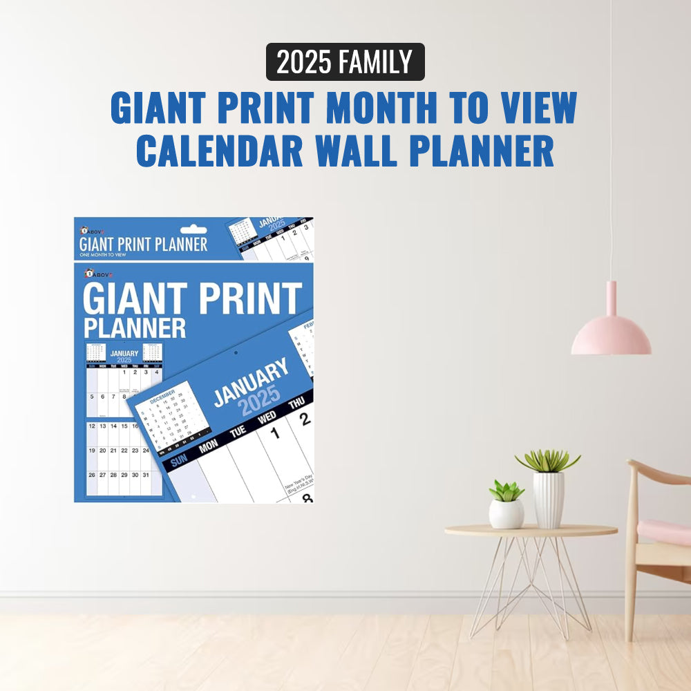 2025 Giant Print Month To View Wall Calendar