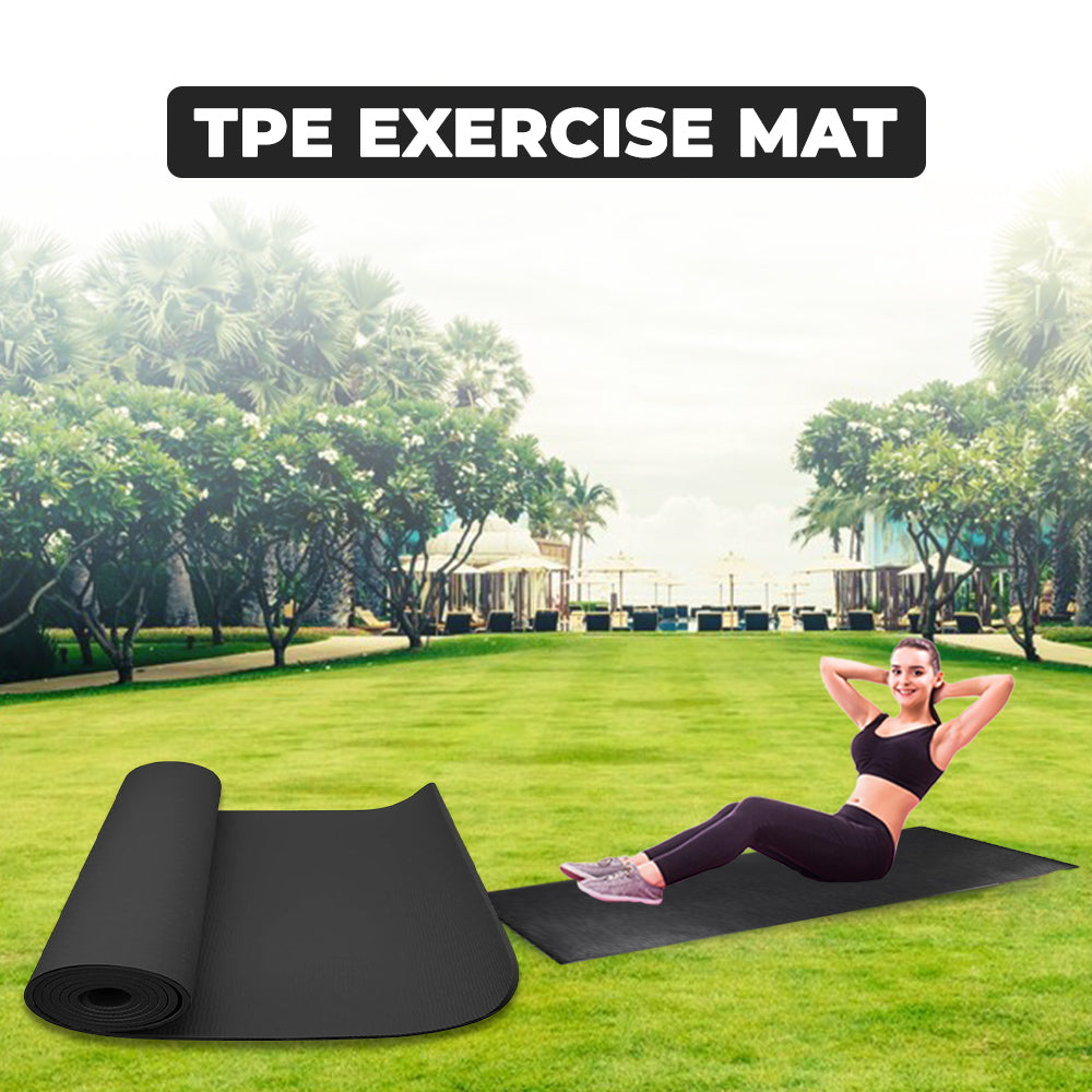 Black TPE Yoga & Fitness Mat