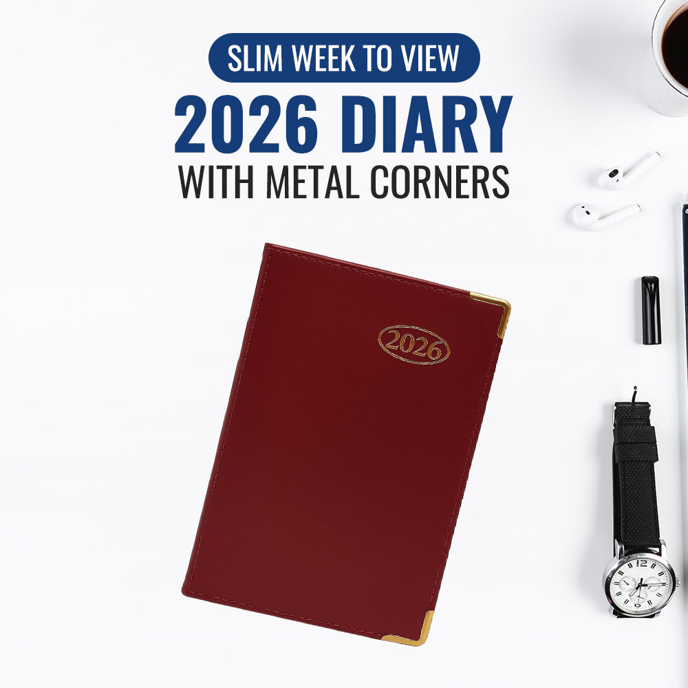 2026 Slim Week to View PVC Leather Diary