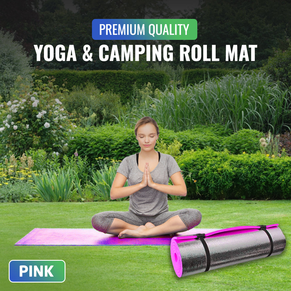 Pink Yoga & Camping Roll Mat