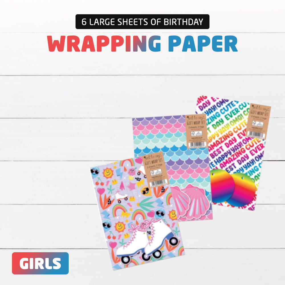 Birthday Wrapping Paper - For Girls