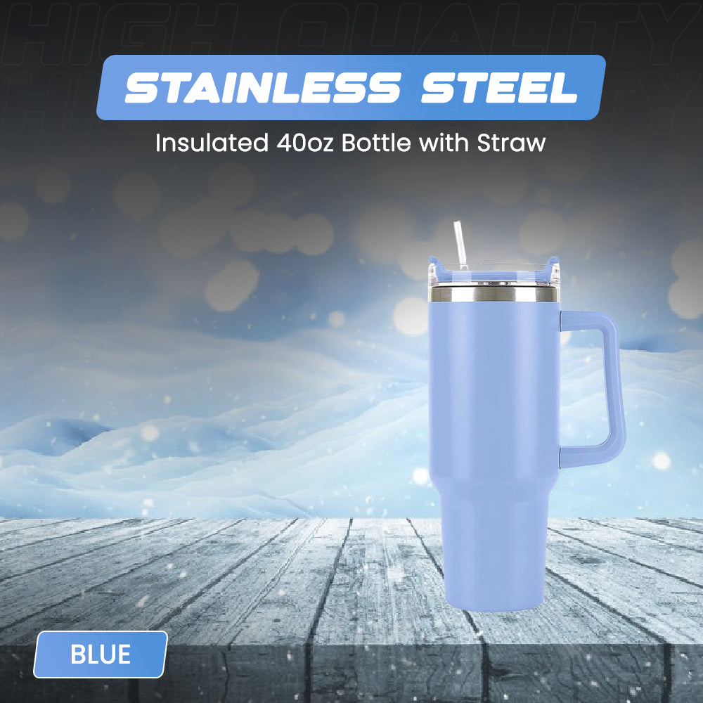 Blue Stainless Steel Insulated Bottle