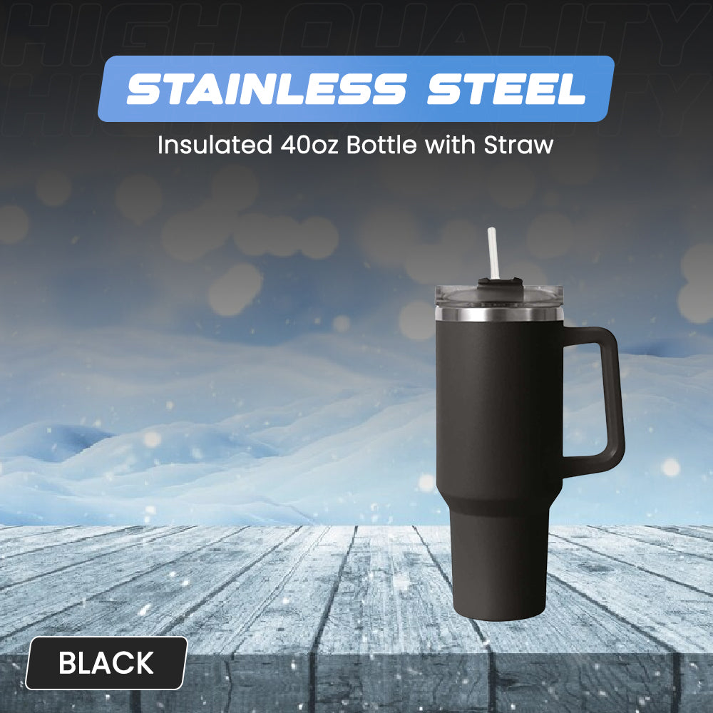 Black Stainless Steel Insulated Bottle