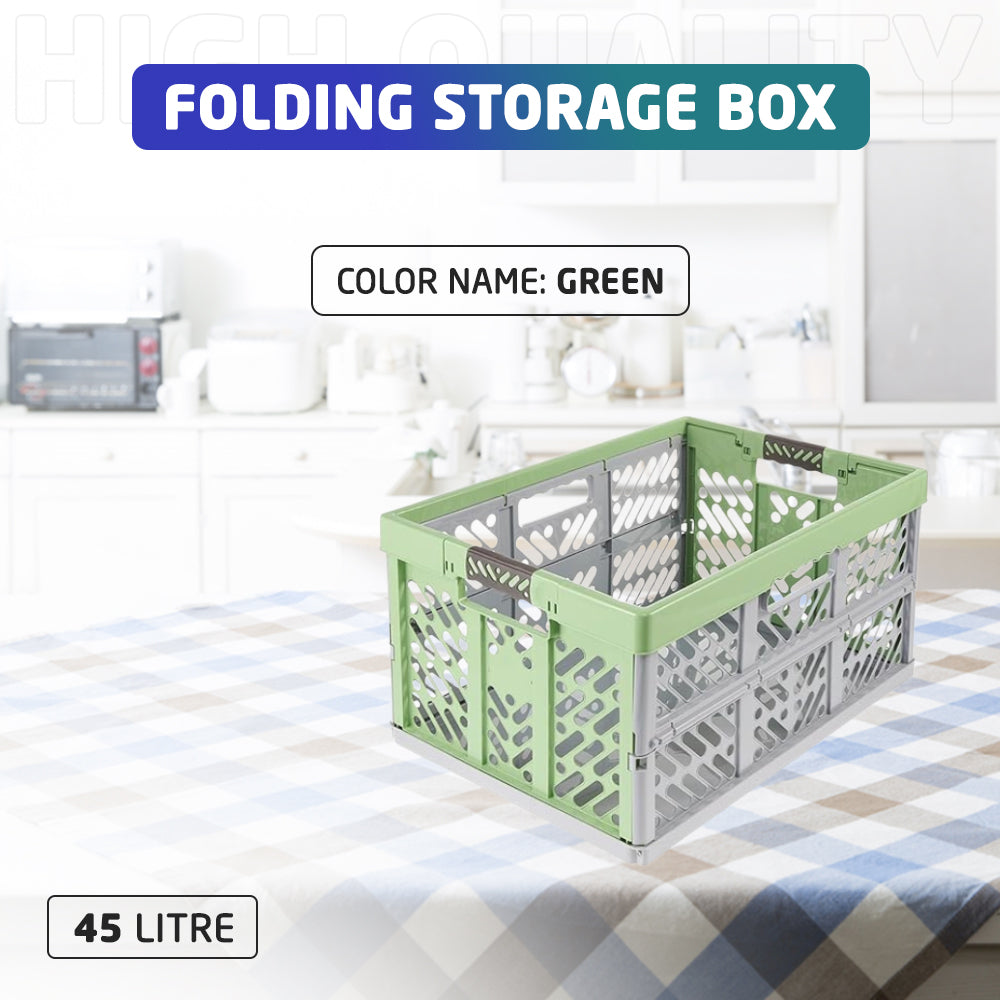 Green 45 Litre Folding Storage Box