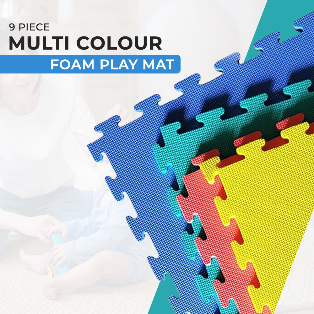 9 Piece Multicolor Foam Play Mat Set