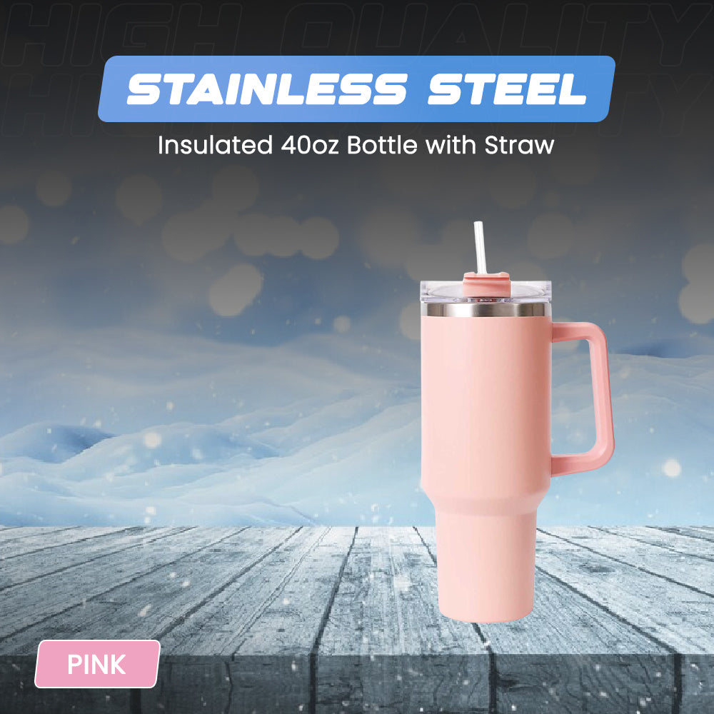 Pink Stainless Steel Insulated Bottle