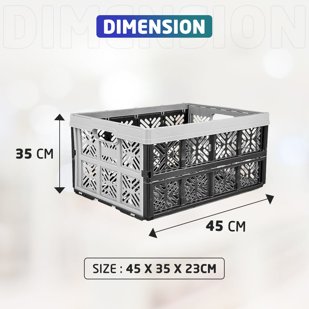 Dimension of Grey 32 Litre Folding Storage Box
