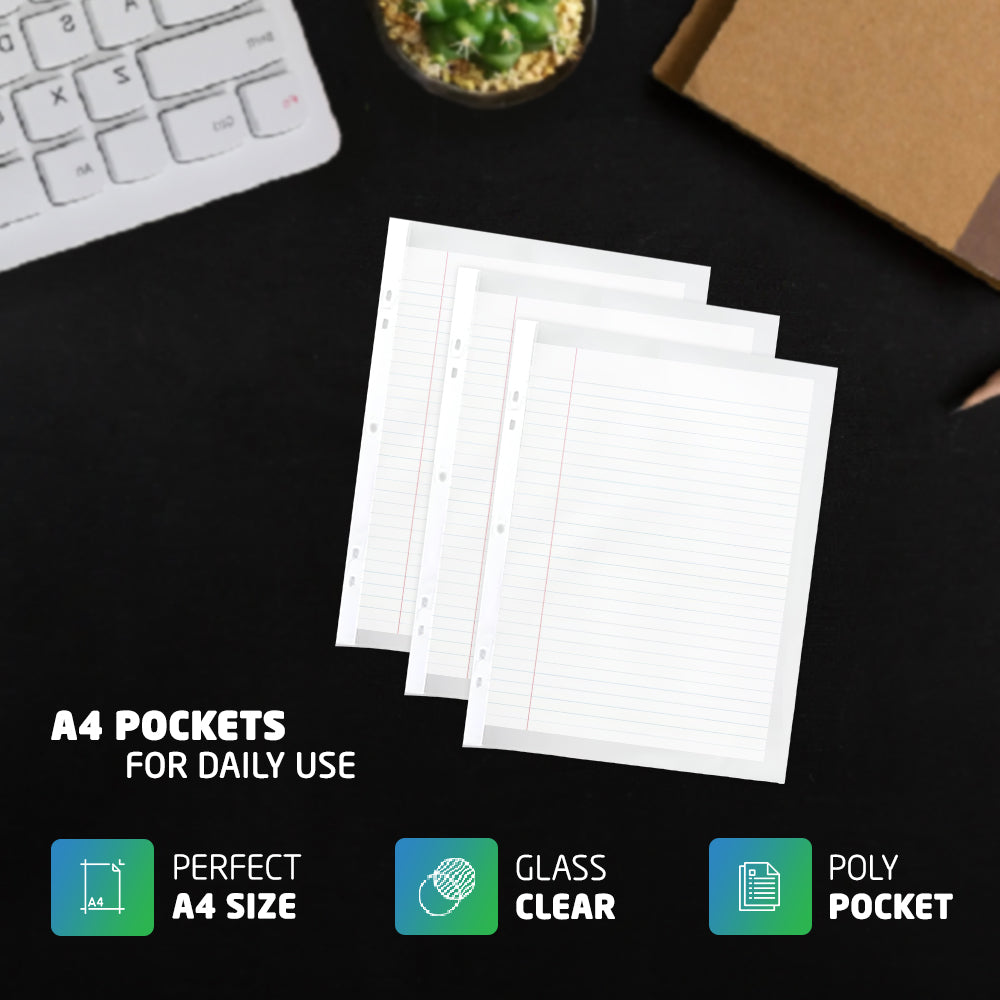 A4 Punched Plastic Wallets