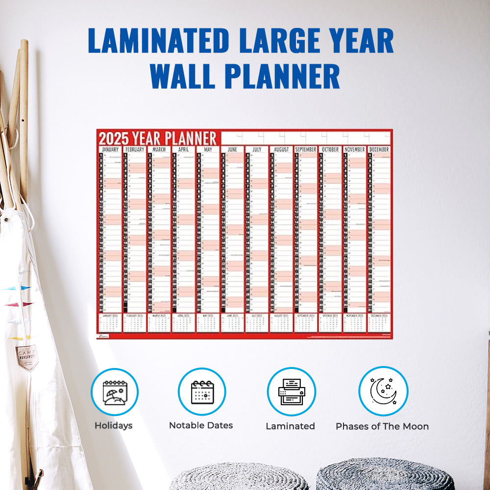 2025 A1 Large Wall Planners - Red