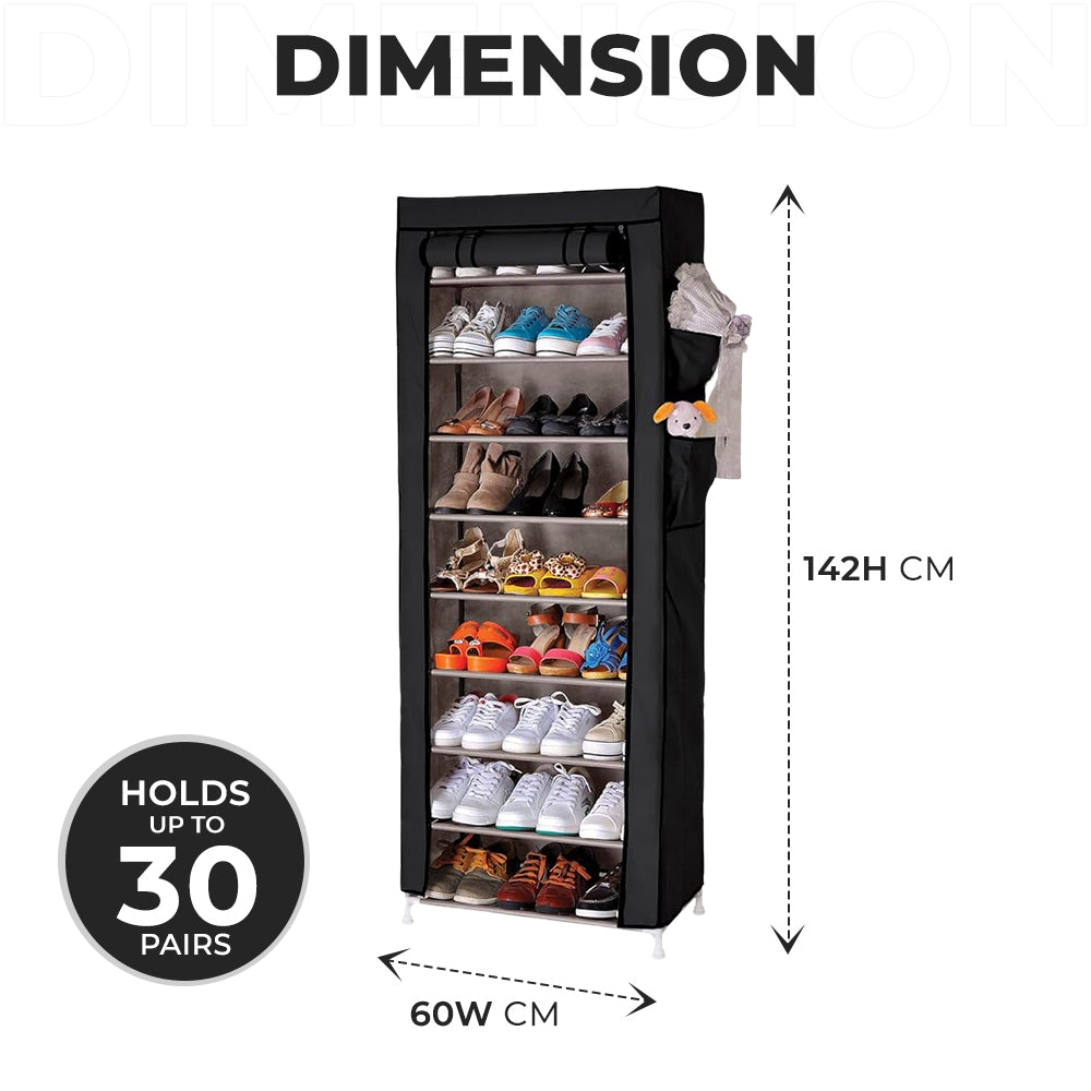 Dimension of 6-Tier Non - Woven Shoe Rack