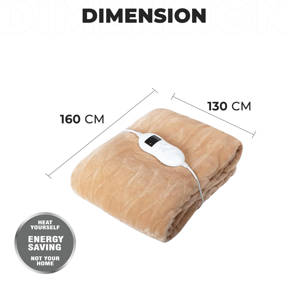 Dimension of Beige Colour Heated Throw Blanket
