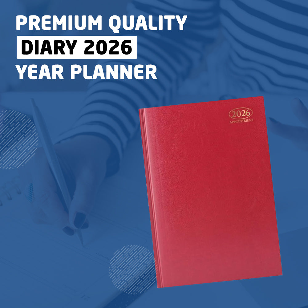2026 Premium Quality A4 Day to Page Appointment Diary - Red