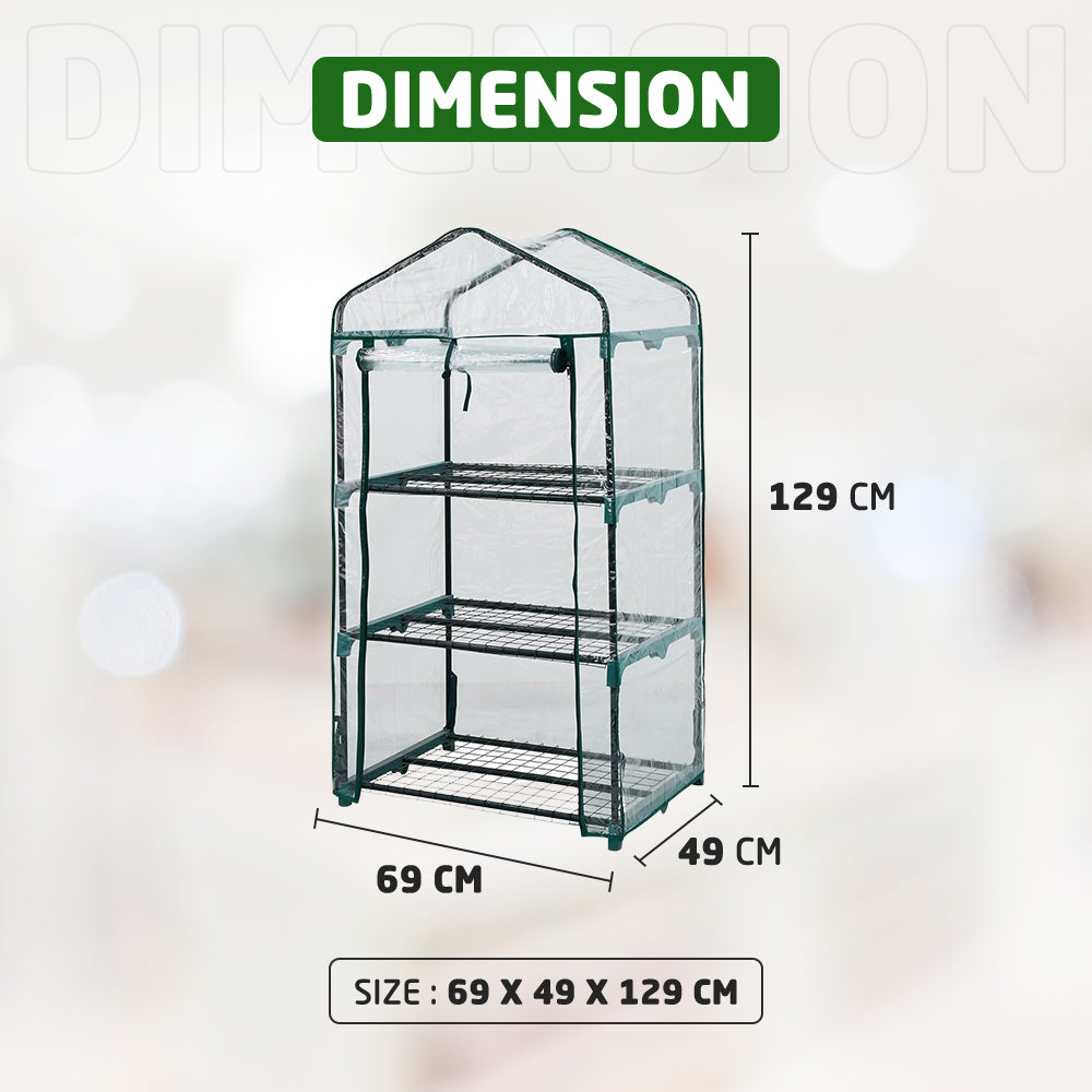 Dimension of 3 Tier Compact Greenhouse