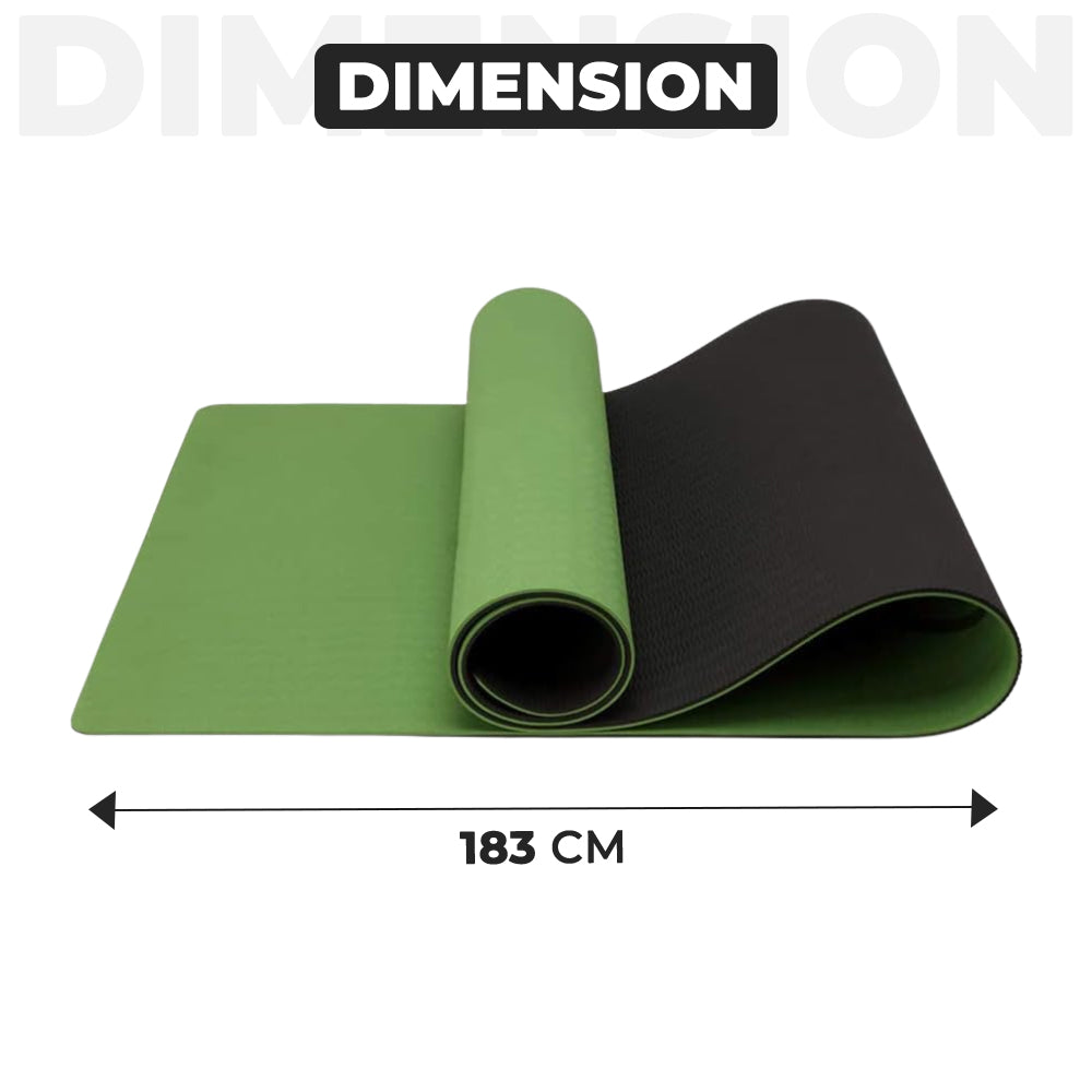 Green & Black TPE Yoga & Fitness Mat