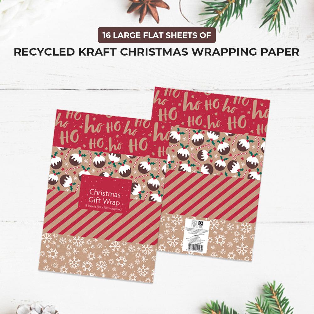 Assorted Festive Designs Christmas Wrapping Paper