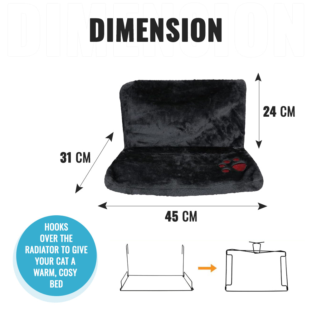 Dimension of Black Radiator Bed for Cats
