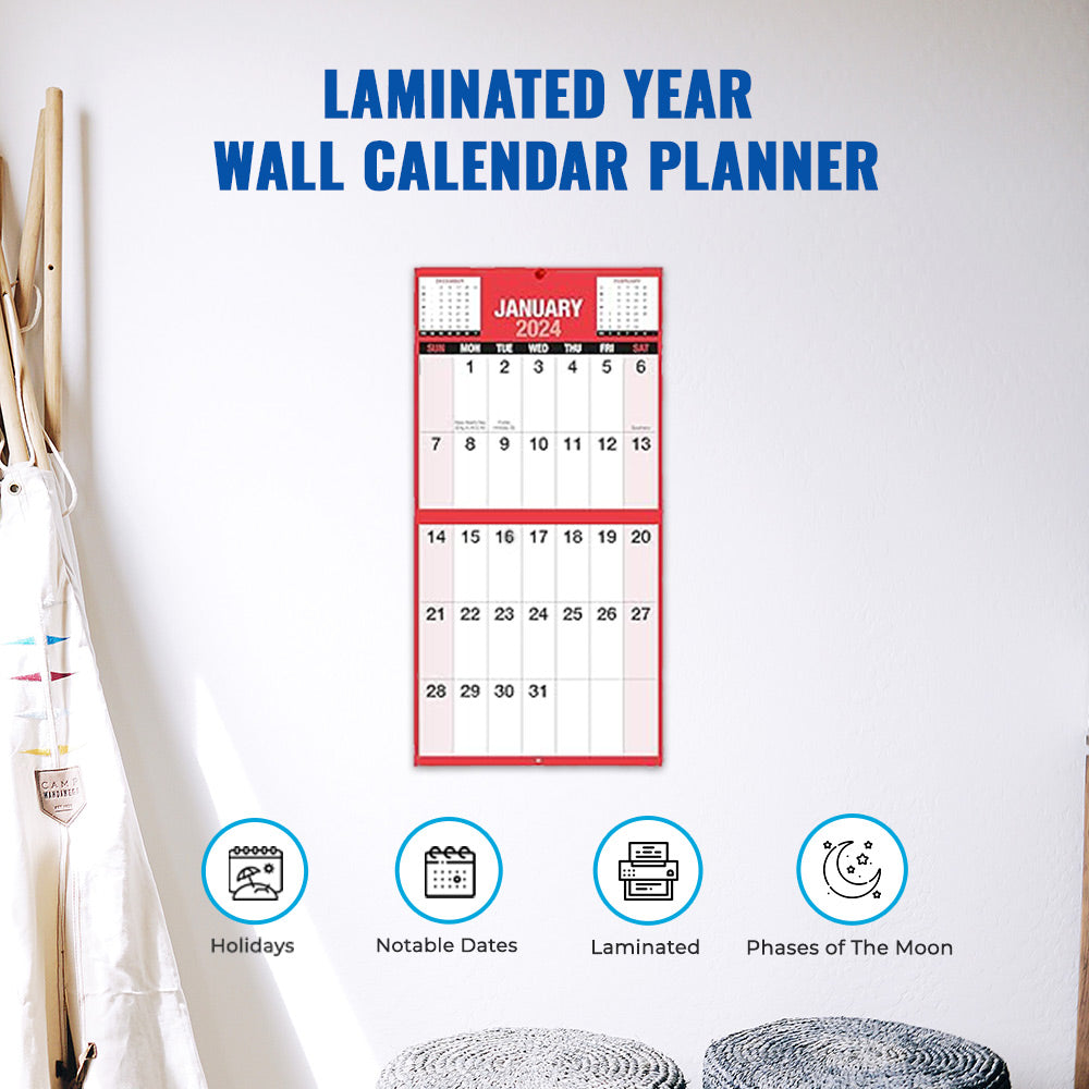 Giant Print Month To View Wall Calendar
