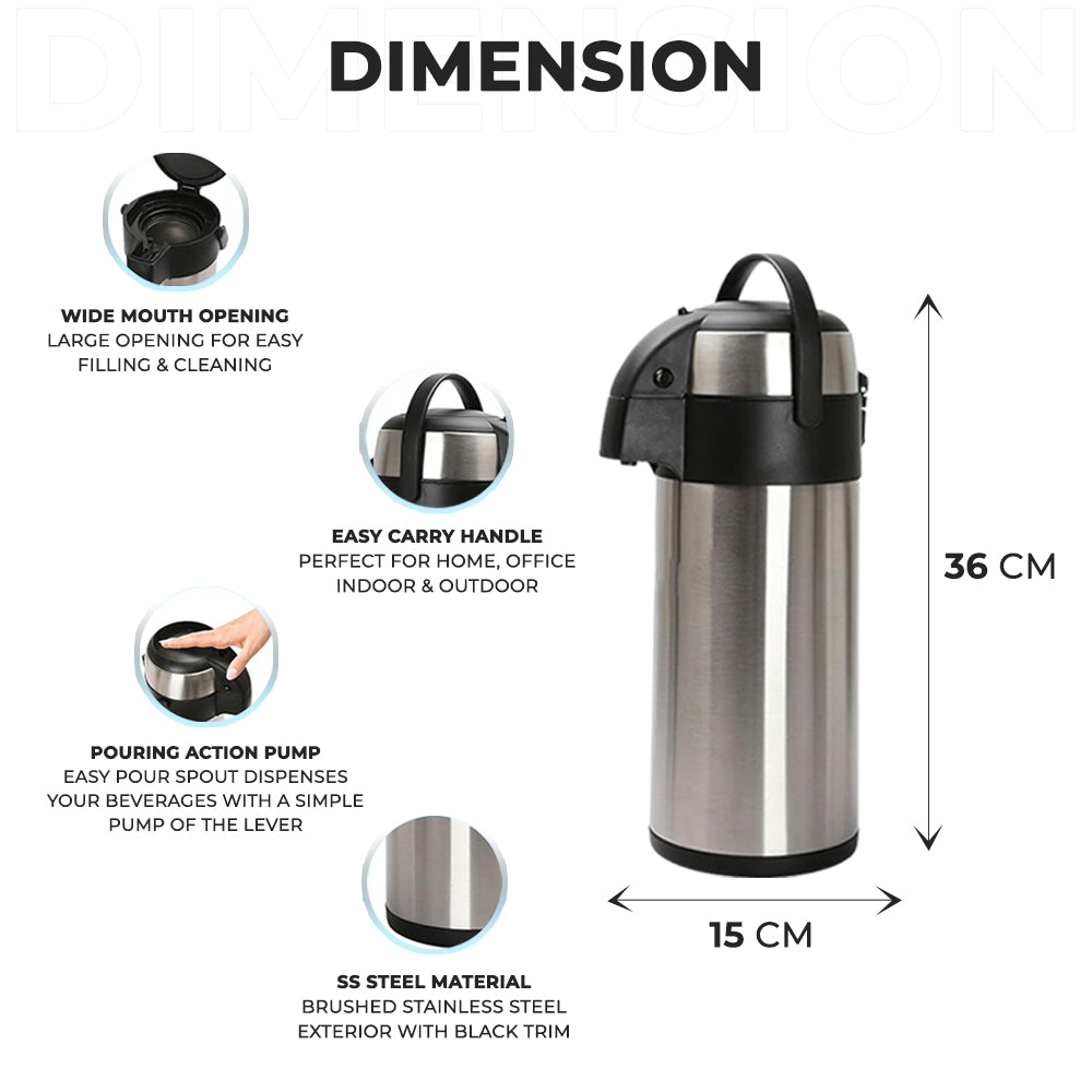 Dimension of 3L Airport Vacuum Thermos Jug